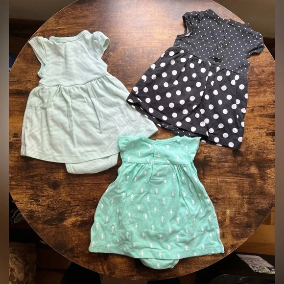 BUNDLE: child of mine & Carter’s | 3 baby girl dresses. Size: 6 & 6-9M. - Picture 2 of 9